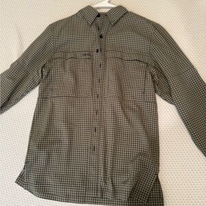 Green and Black Checkered Dress Shirt